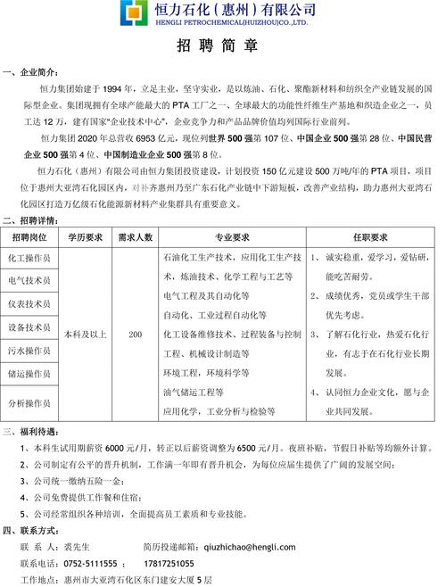 二案恒力最新招聘，时代的呼唤与行业翘楚的招募启事